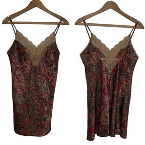 Vintage Y2K Paisley Chemise Slip Dress Victoria’s Secret Small